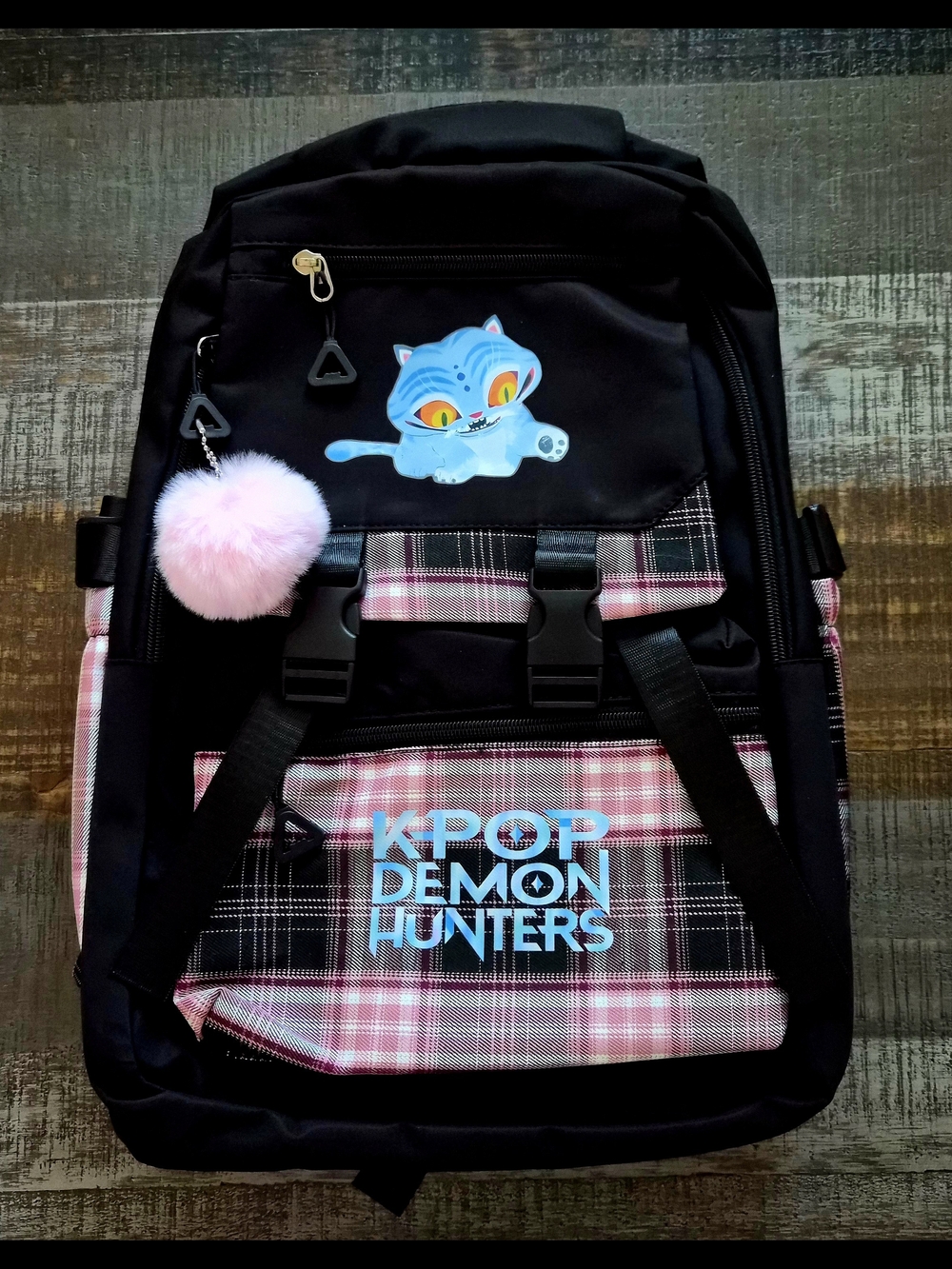Super Cute K-Pop Backpack ~ Full Size ~ Plaid Accents & Multiple Pockets BNWT